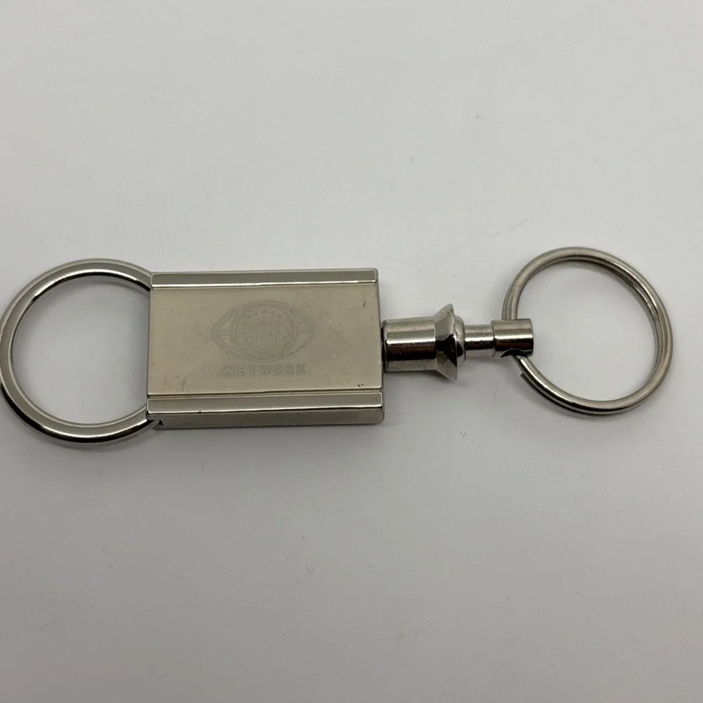 NFL NetworkKey Fob Silver Metal Shiny Key holder Detachable NFL Shield Logo Gift